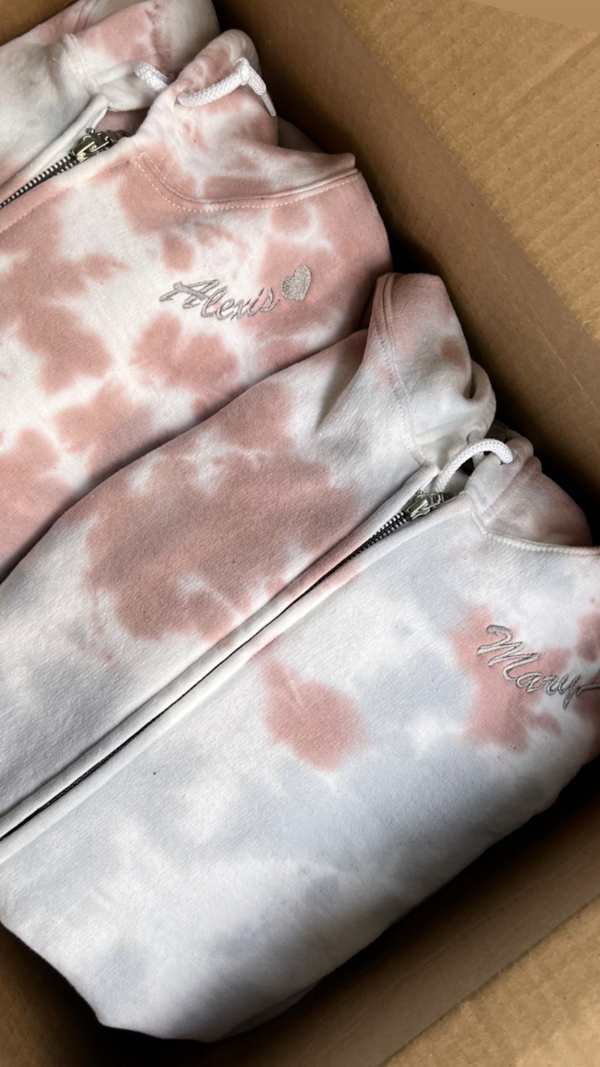 Bridal Party Tie Dye Embroidered Zip-Ups