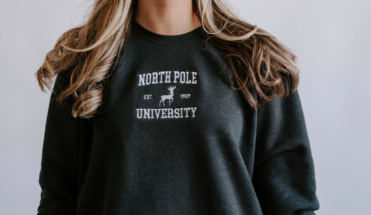 Embroidered Crew - North Pole University Crew