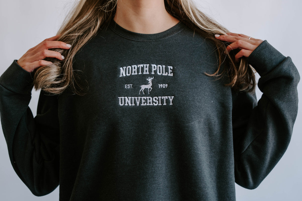 Embroidered Crew - North Pole University Crew