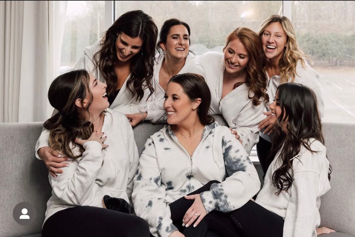 Bridal Party Tie Dye Embroidered Zip-Ups